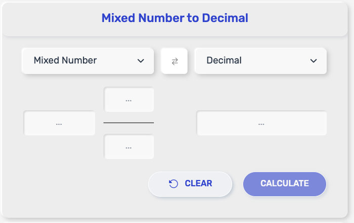 Mixed Number to Decimal Converter